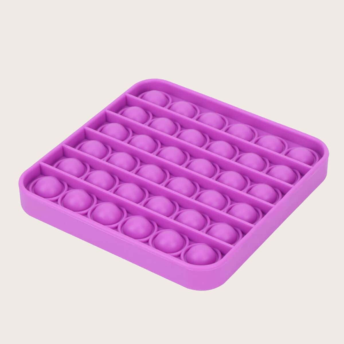 

1pc Square Silicone Push Bubble Toy, Purple