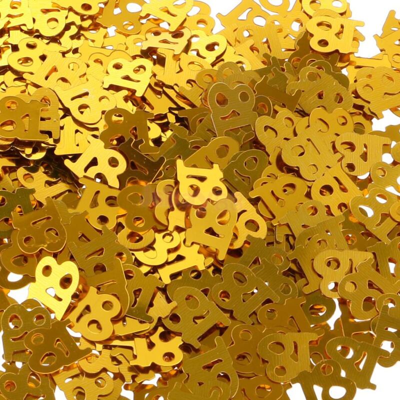 

1pack 18 Birthday Number Confetti, Gold