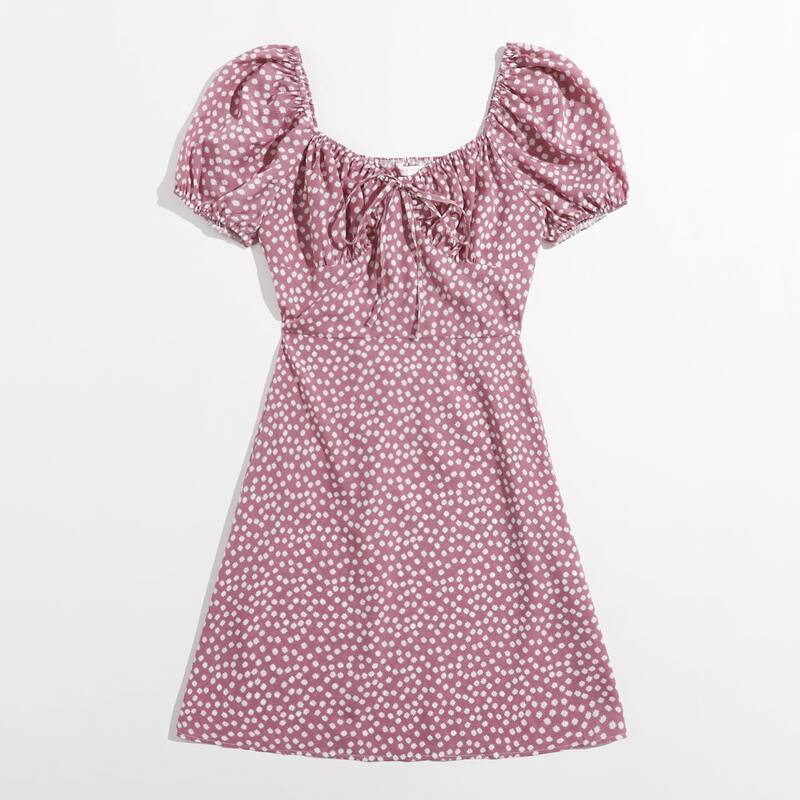 

Ditsy Floral Tie Front Dress, Multicolor