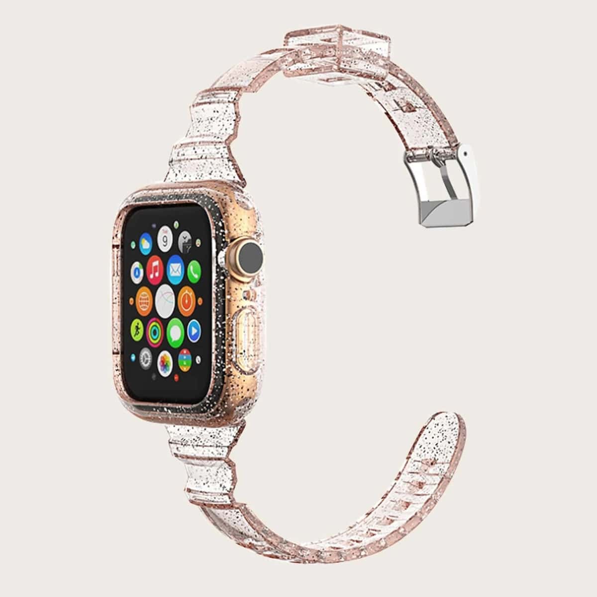 

Glitter Silicone Apple Watch Band, Pink