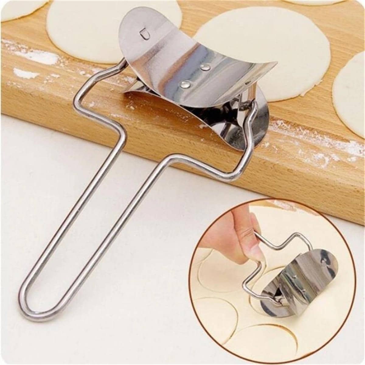 

1pc Dumpling Wrapper Cutter, Silver