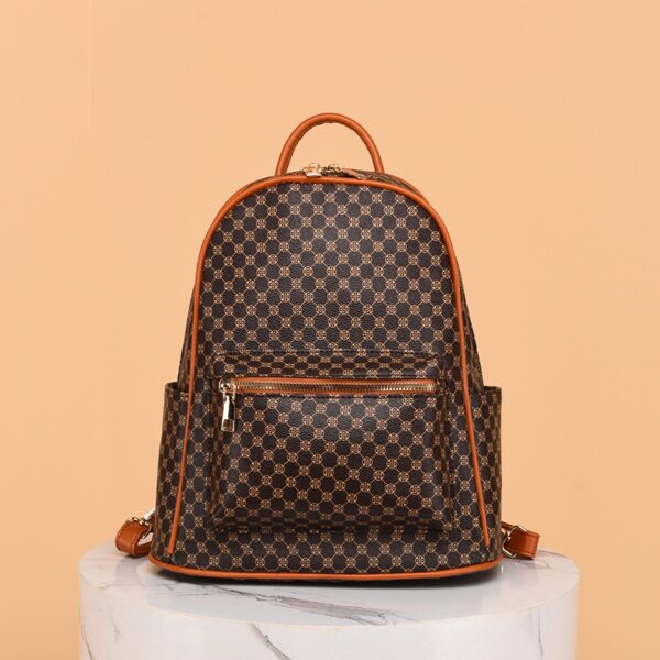 

Pocket Front Graphic Backpack, Coffee brown