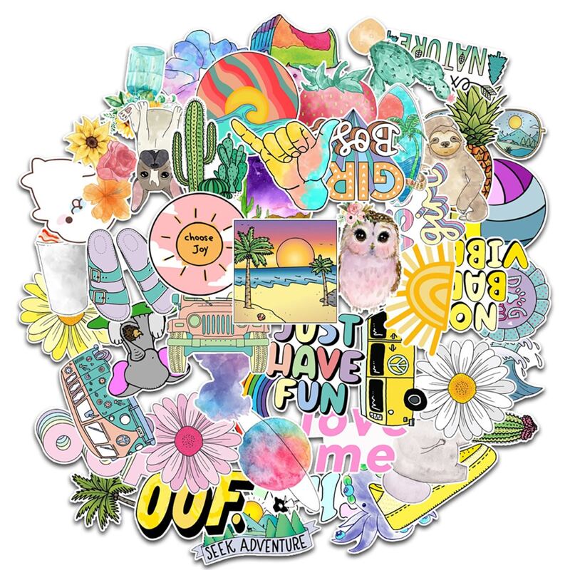 

50pcs Cartoon Sticker, Multicolor