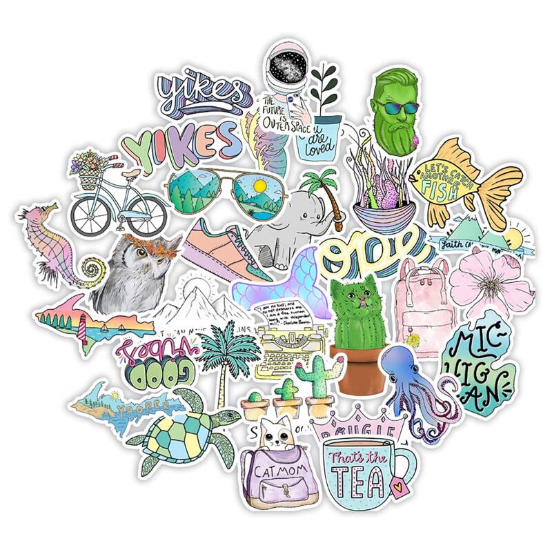 

50pcs Cartoon Sticker, Multicolor