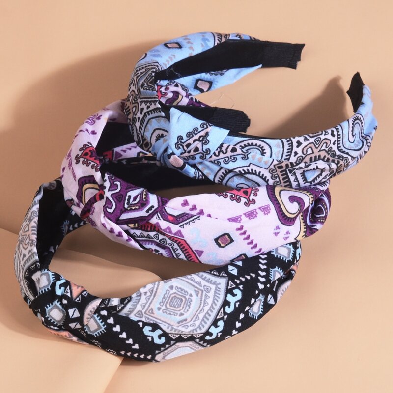 

3pcs Geo Graphic Headband, Multicolor