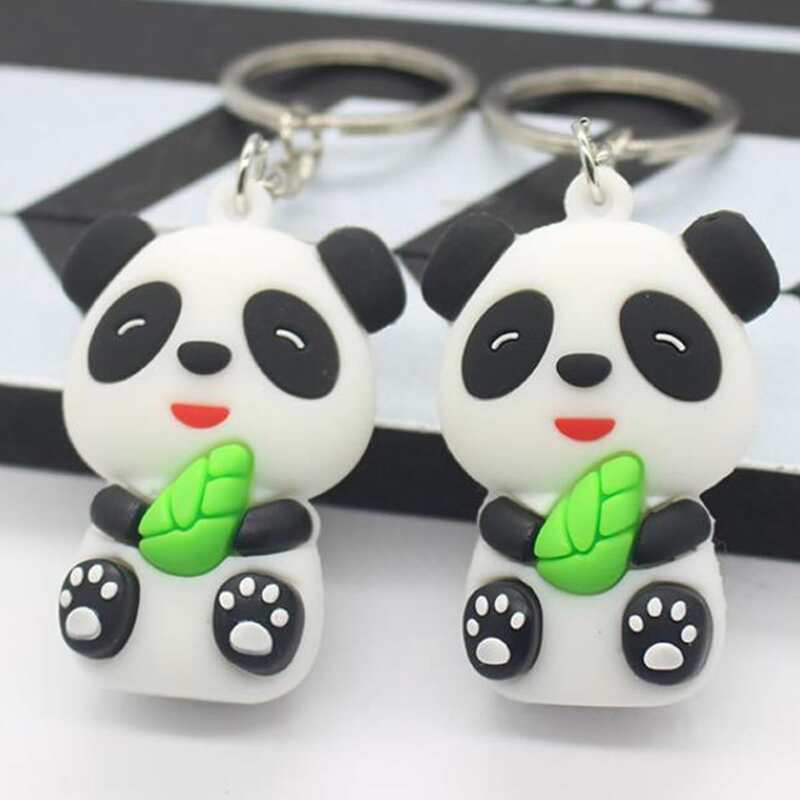 

1pc Cartoon Panda Keychain, Black and white