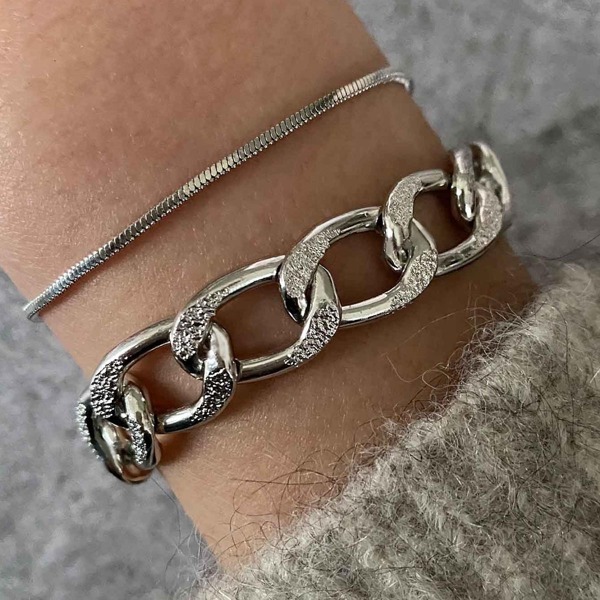 

2pcs Simple Bracelet, Silver