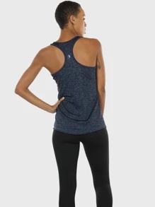 Conjunto de 3 piezas de top deportivo sin espalda con detalle de hilo y estampado de letras, atuendo de tenis para mujeres - Multicolor - Ver 7