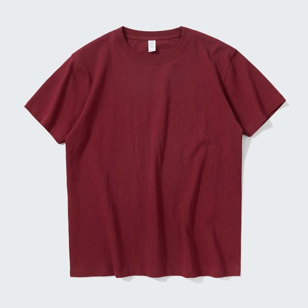 

Men Round Neck Solid Tee, Burgundy