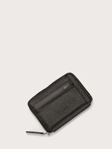 Men Zip Around Small Wallet - Black - View 3