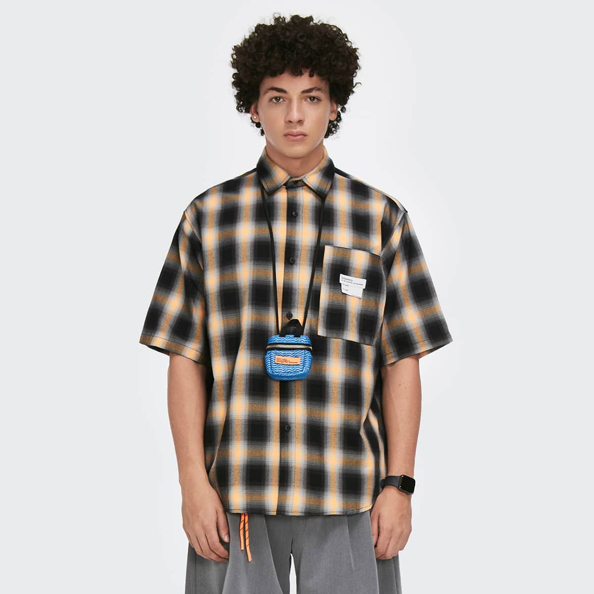 

Guys Tartan Shirt Without Bag, Orange