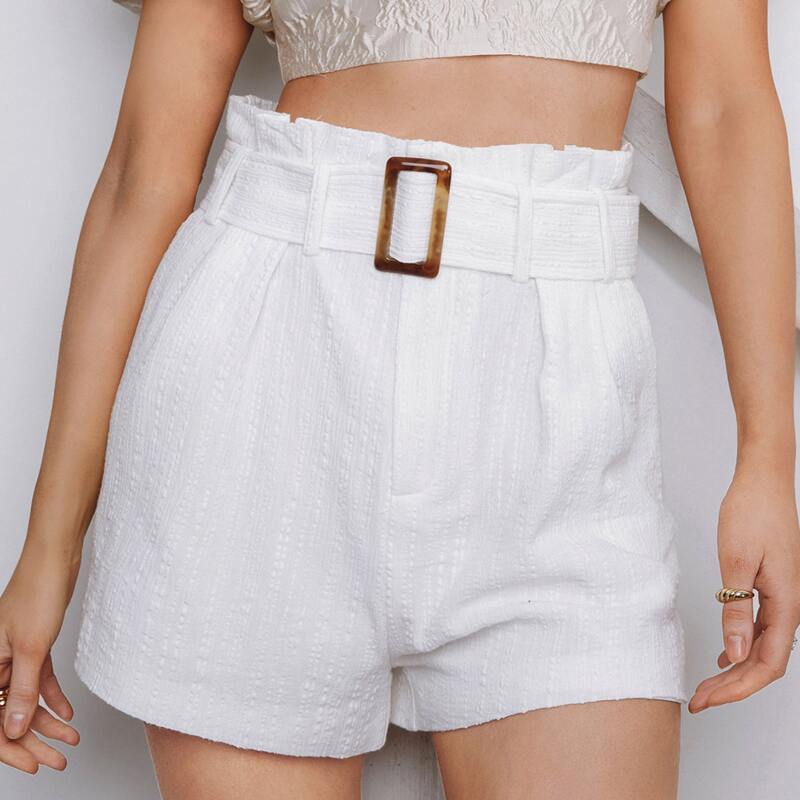 

Paperbag Waist Shorts, White