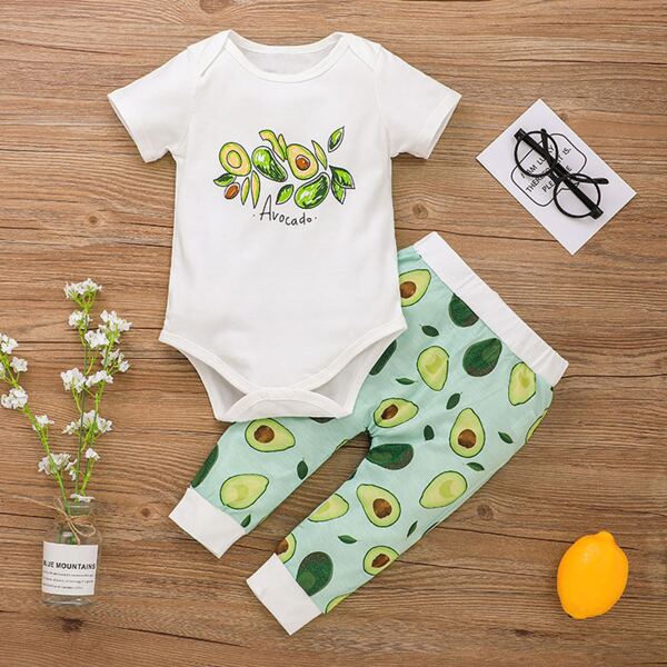

Baby Girl Avocado Print Bodysuit & Sweatpants Set, Multicolor