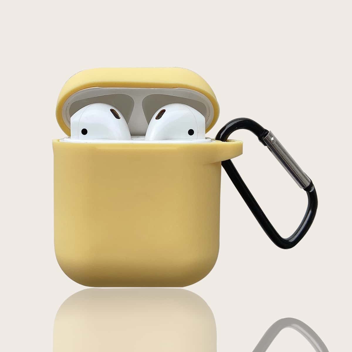 

1pc Solid AirPods Case, Yellow