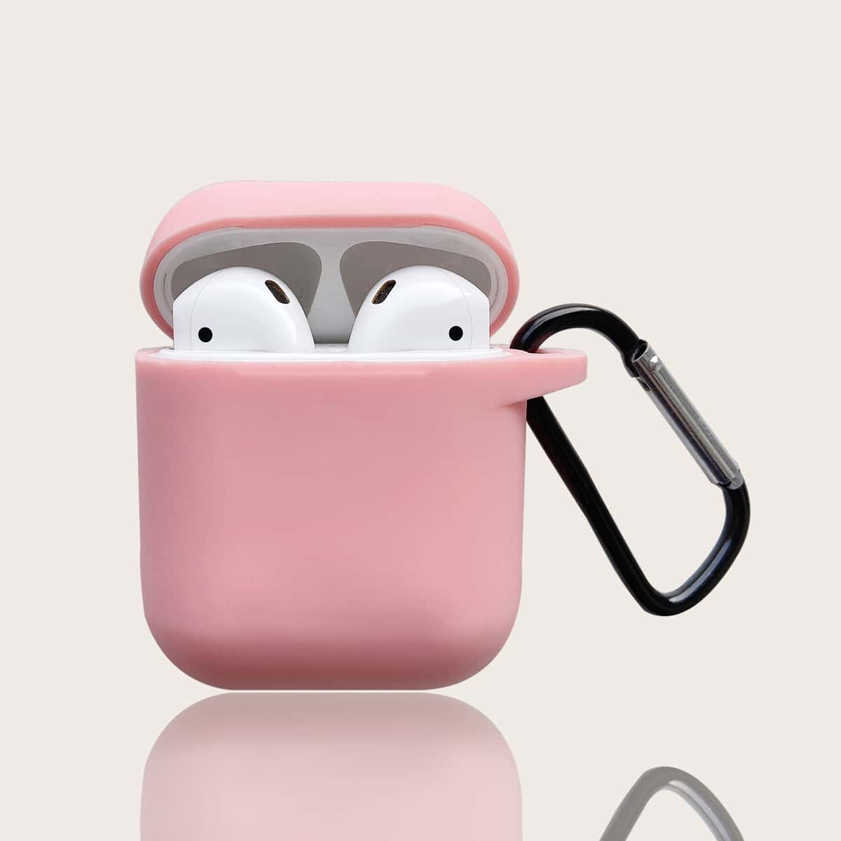 

1pc Solid Airpods Case, Pink