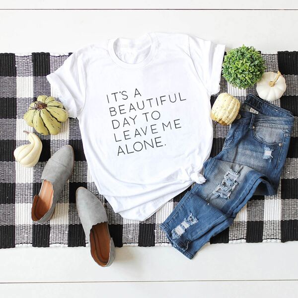 

Slogan Graphic Short Sleeve Tee, White