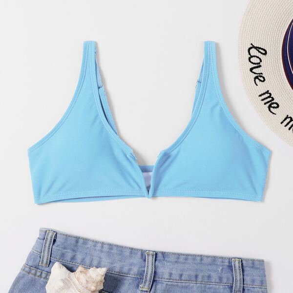 

V Wired Bikini Top, Blue
