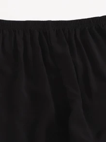 SHEIN Unity Quần màu trơn Giải trí - màu đen - Xem 5