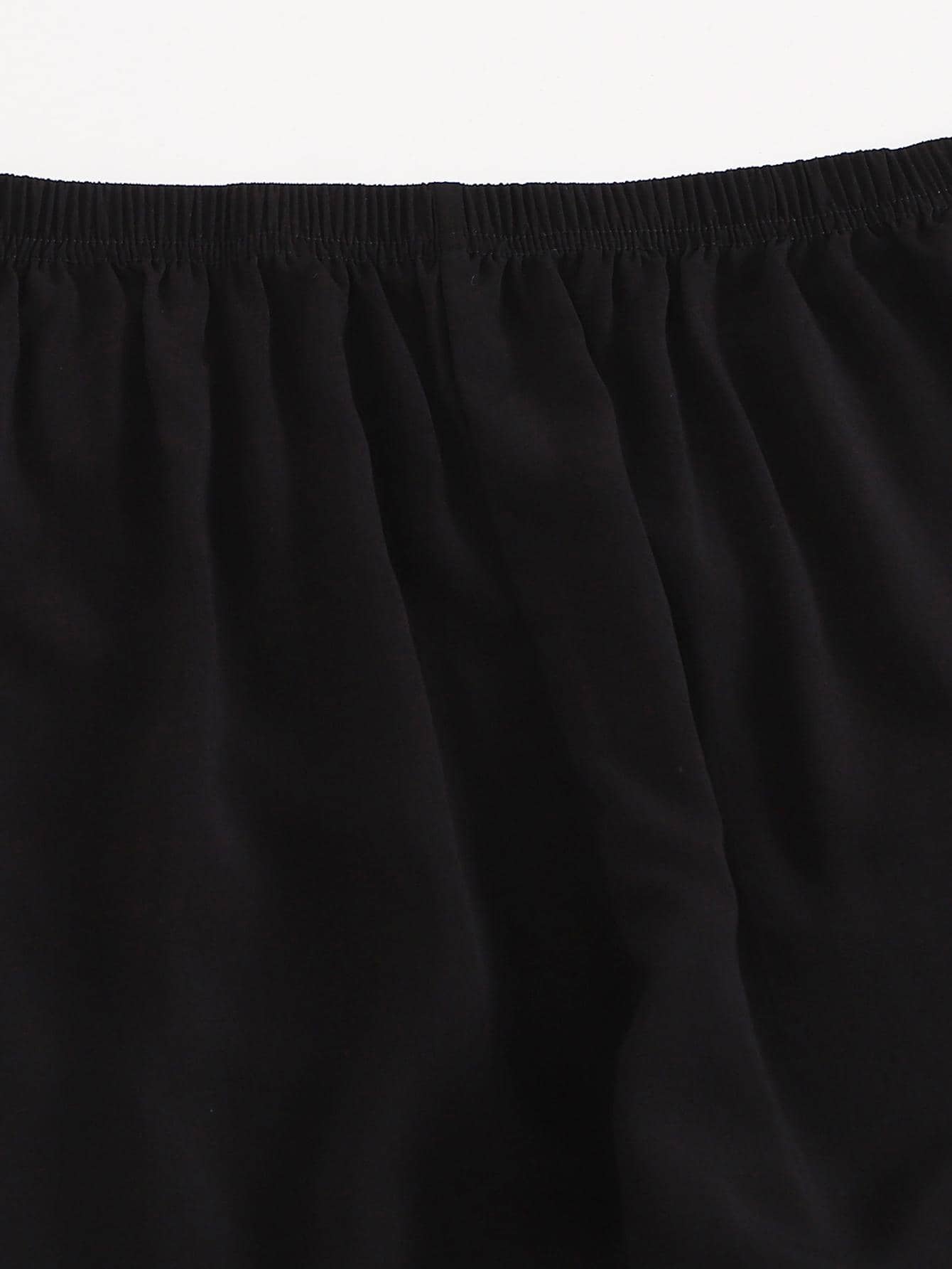SHEIN Unity Quần màu trơn Giải trí - màu đen - Xem 5