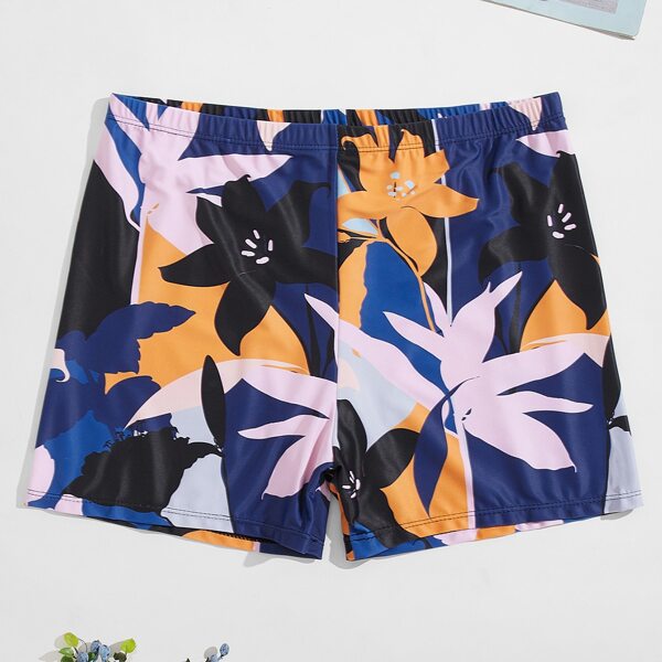

Men Floral Print Swim Trunks, Multicolor