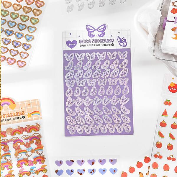 

3sheets Mixed Pattern Random Sticker, Multicolor