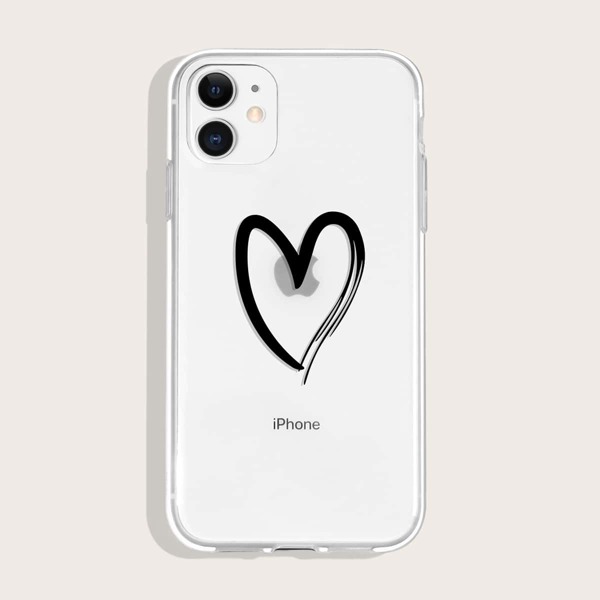 

Heart Pattern Clear Phone Case