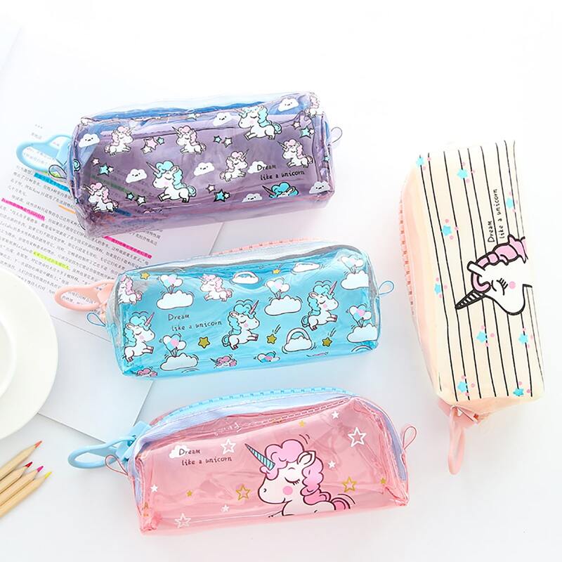 

1pc Cartoon Unicorn Print Random Pencil Bag, Multicolor