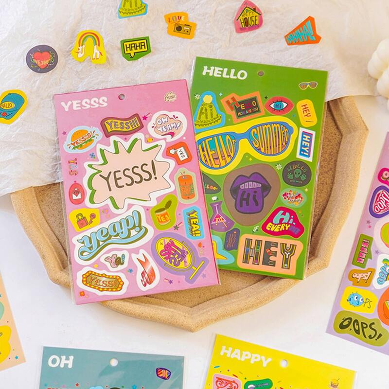 

2sheets Cartoon Graphic Random Sticker, Multicolor