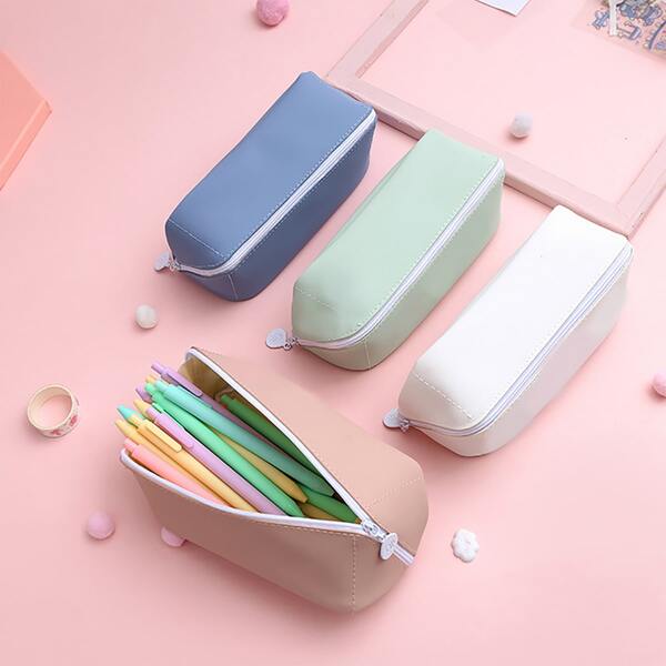 

1pc Plain Random Pencil Bag, Multicolor