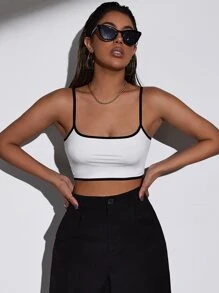 Contrast Binding Crop Cami Top