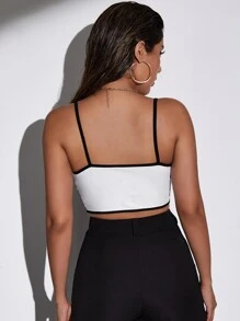 Contrast Binding Crop Cami Top