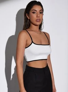 Contrast Binding Crop Cami Top