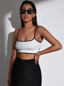Contrast Binding Crop Cami Top