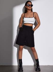 Contrast Binding Crop Cami Top