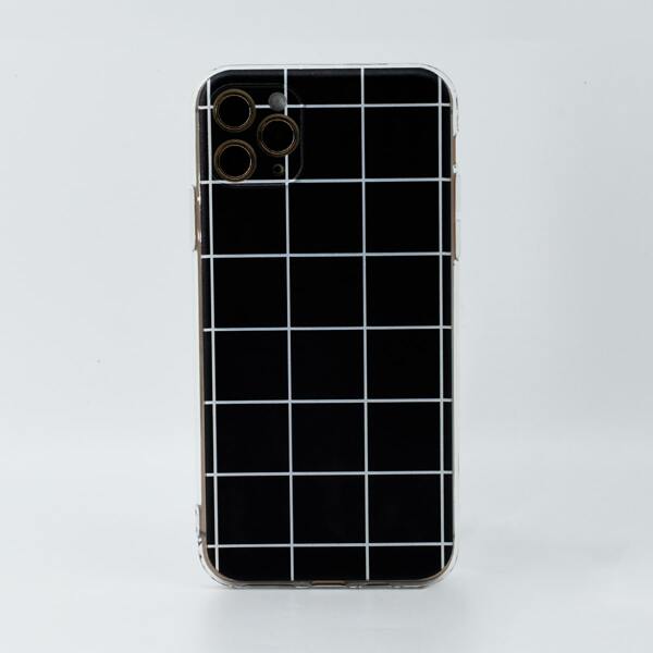 

Plaid Pattern Phone Case, Black and white