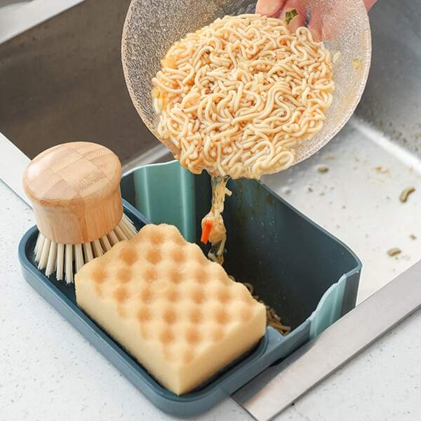 

1pc Kitchen Drain Storage Rack, Blue