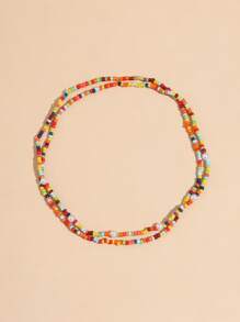 1pc Beaded Necklace - Multicolor - View 3