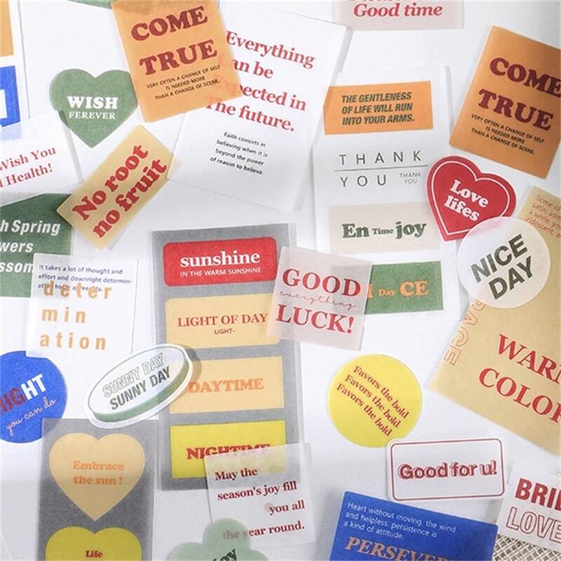 

1pack Slogan Graphic Random Sticker, Multicolor