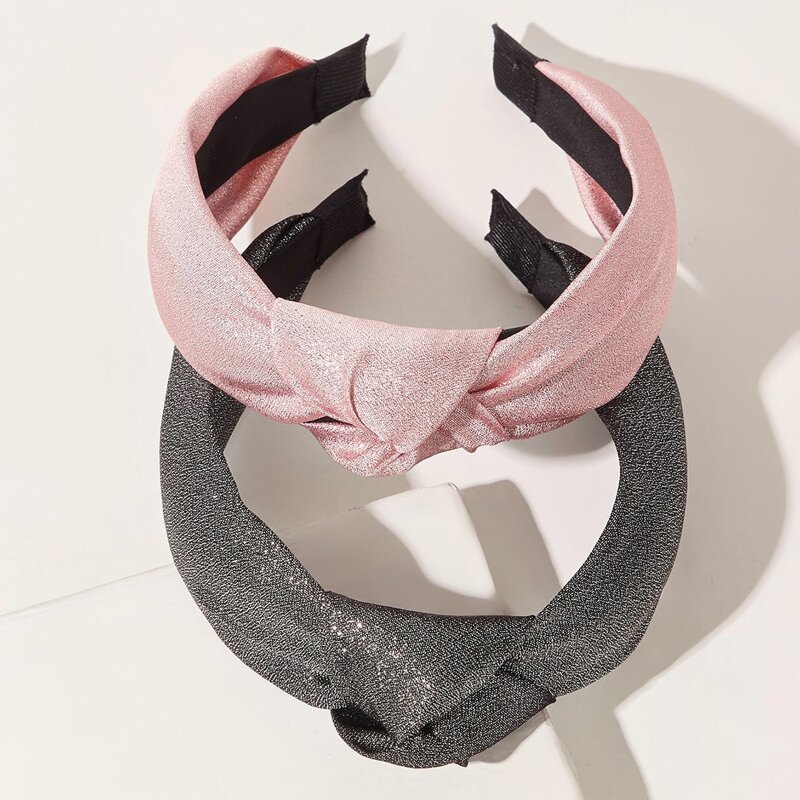 

2pcs Glitter Headband, Multicolor