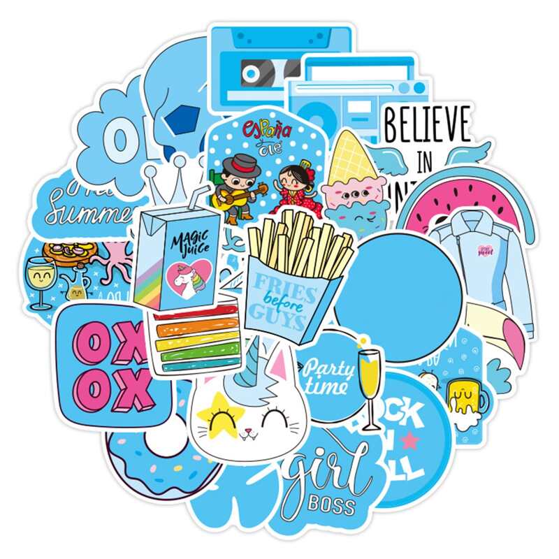 

73pcs Cartoon Graphic Sticker, Multicolor