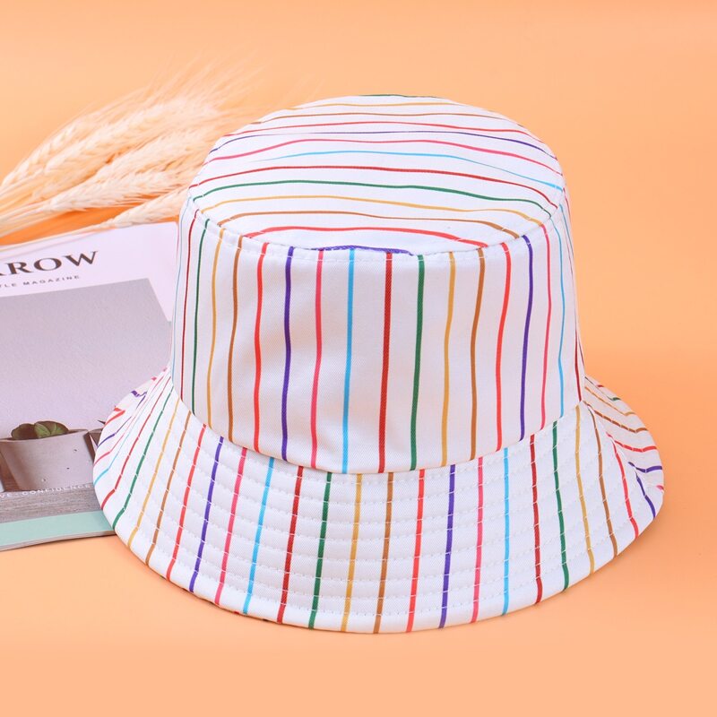

Colorful Striped Bucket Hat, Multicolor