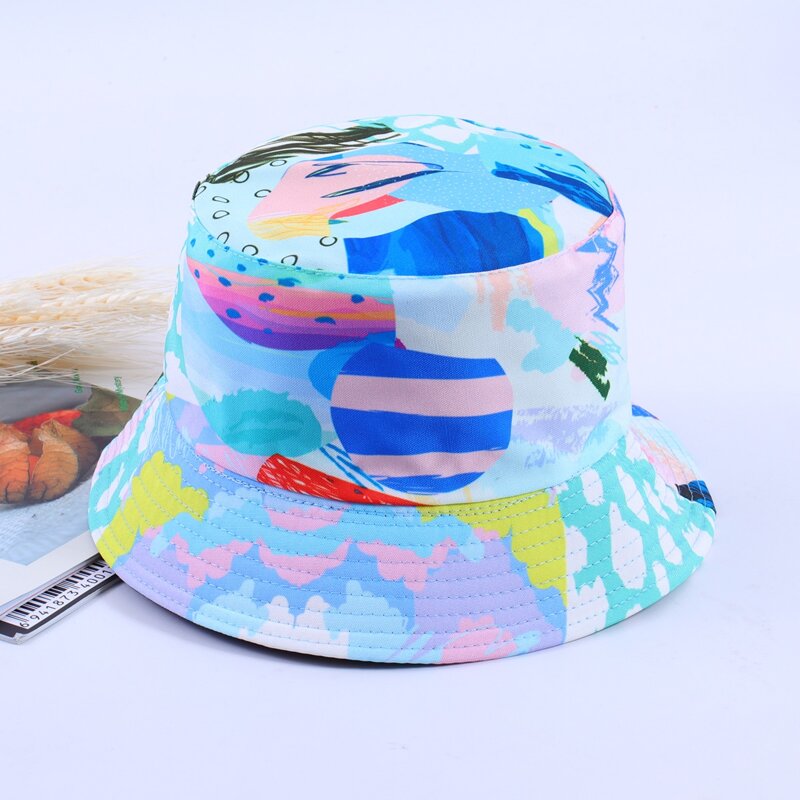 

Cartoon Print Bucket Hat, Multicolor