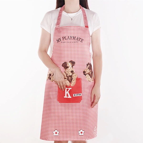 

1pc Random Pattern Apron, Red
