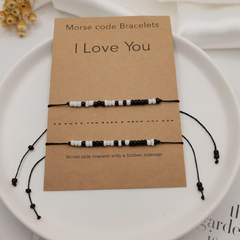 

2pcs Bead Decor Bracelet, Black