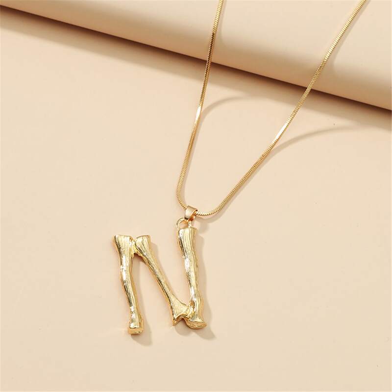 

Letter Charm Necklace, Gold