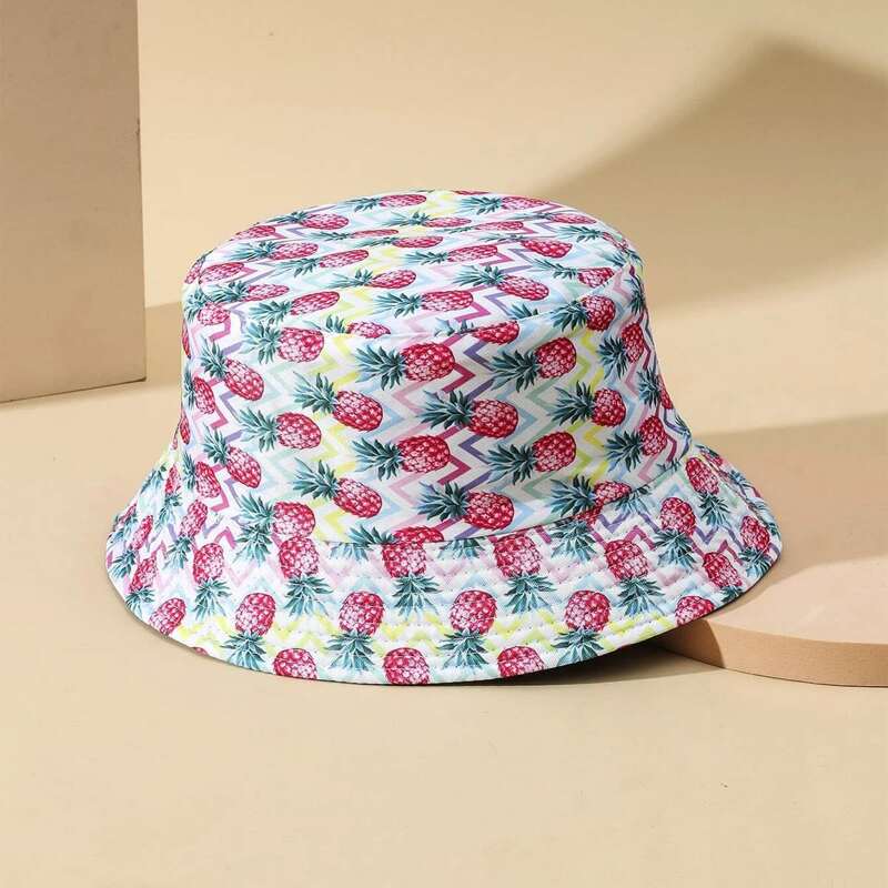 

Pineapple Print Bucket Hat, Multicolor