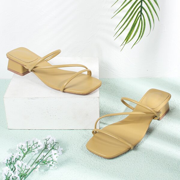 

Thin Strap Mule Sandals, Yellow