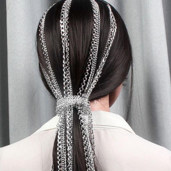 

3pcs Chain Hair Accessories, Silver