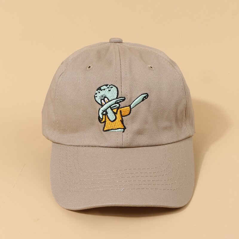 

Cartoon Embroidery Baseball Cap, Khaki