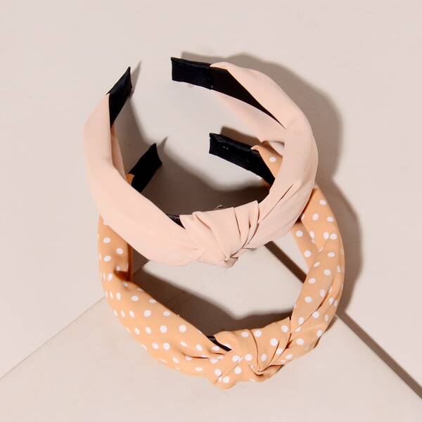 

2pcs Knot Hair Hoop, Multicolor